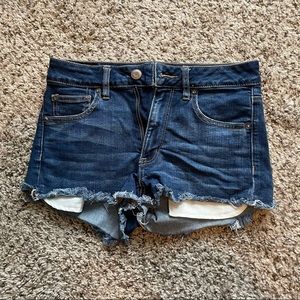 Hi-rise shortie jean shorts size 6